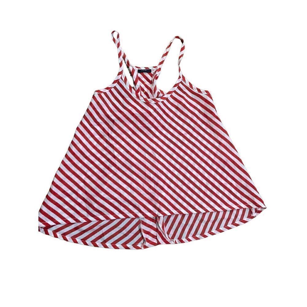 Poetry womens red white striped sleeveless‎ top sz small open back